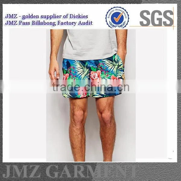 wholesale OEM swimming pants for men polyester swimwear with your own print design new 2015 low moq on sale