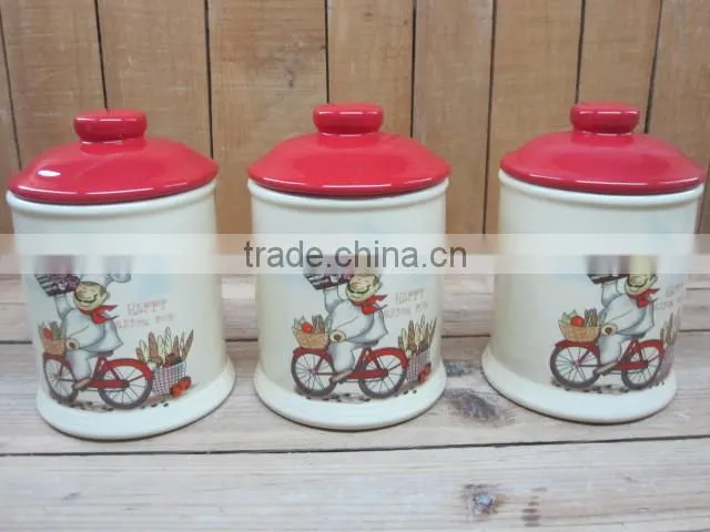 Storage type chef design ceramic food grade storage jar