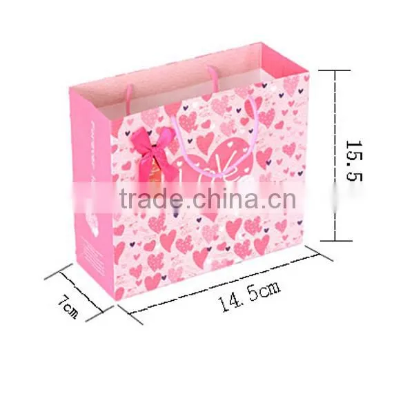 Pink Heart Paper Gift Bag Shopping Bag
