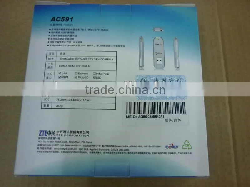 ZTE 3G Mini Wireless USB network card AC591 in stock
