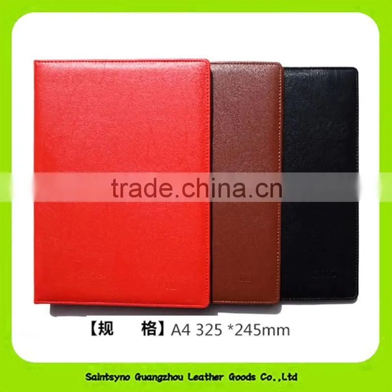 Embossing Conference A4 Document foldable leather expandable file folder