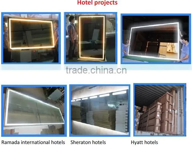 Modern apartment lighting bathroom LED acrylic mirror with demister