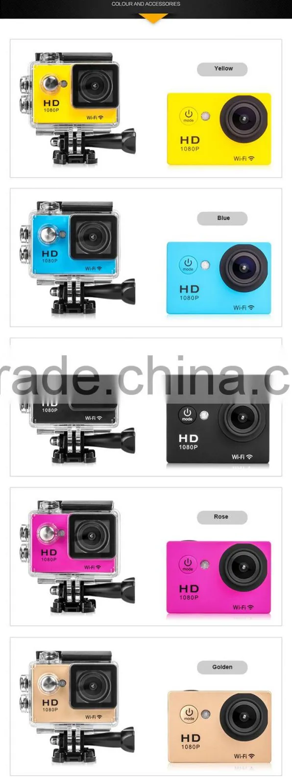 Factory Price sj4000 newest wifi remote control waterproof sports camera sjcam