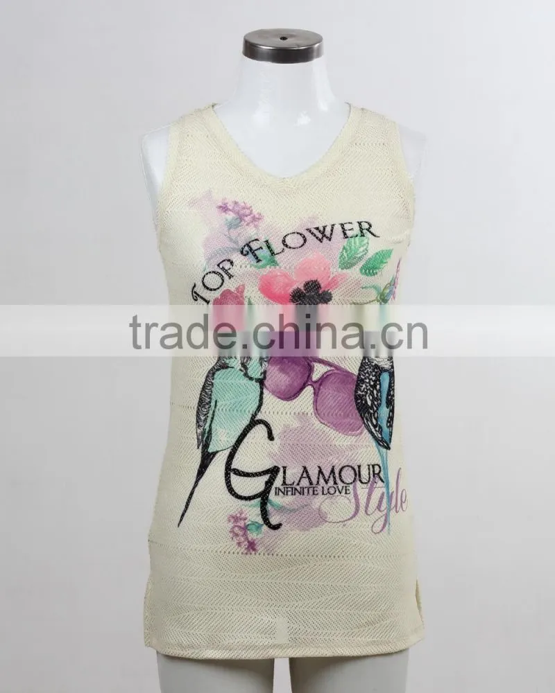 F5S15427 2016 New Style Wholesale Woman Print Tank Tops Made In China