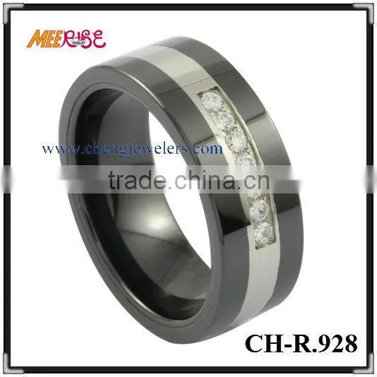 wholesales jewelry beveled edge high polished titanium pair ring camo wedding ring