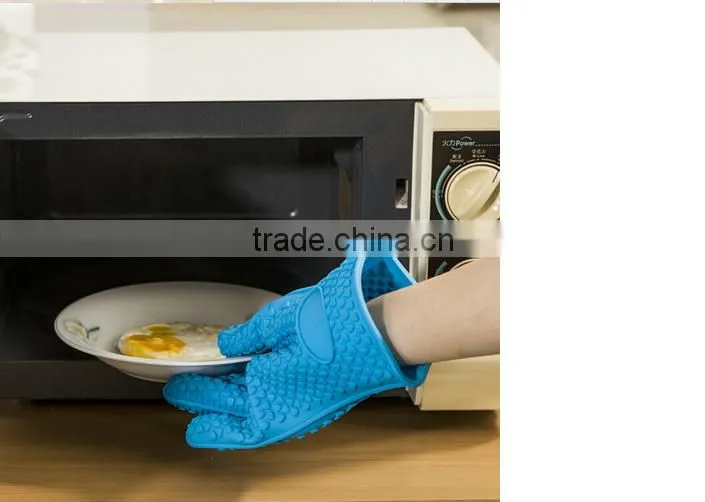 Heat Resistant Oven Mitts Pot Holders Silicone Cooking BBQ Grill Gloves / silicone oven mitts for oven cooking