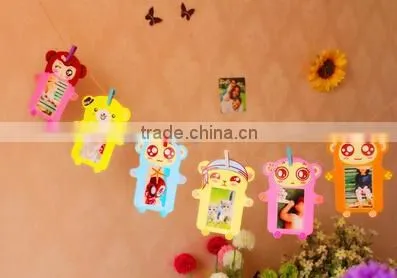 Rope Cartoon Animal Family Wall Paper board frame 9Pcs Photo Frame Hanging Picture Frames