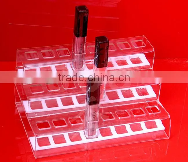 Factory price round square 24 holes acrylic lipstick display stand