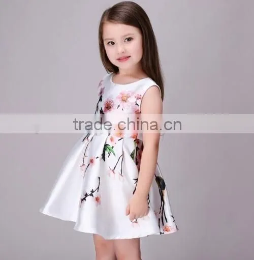 2016 new arrived flower kids beautiful model dresses wholesale price summer kids dresses for weddings