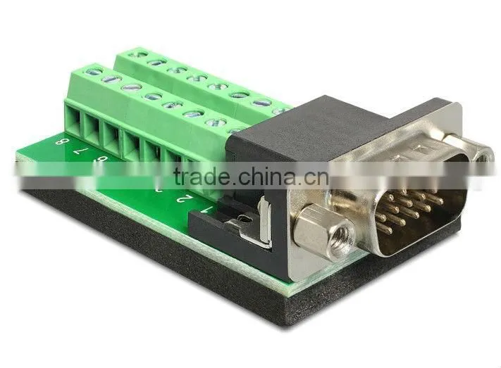 DB15 Male VGA Breakout Break Out Terminal Block Board