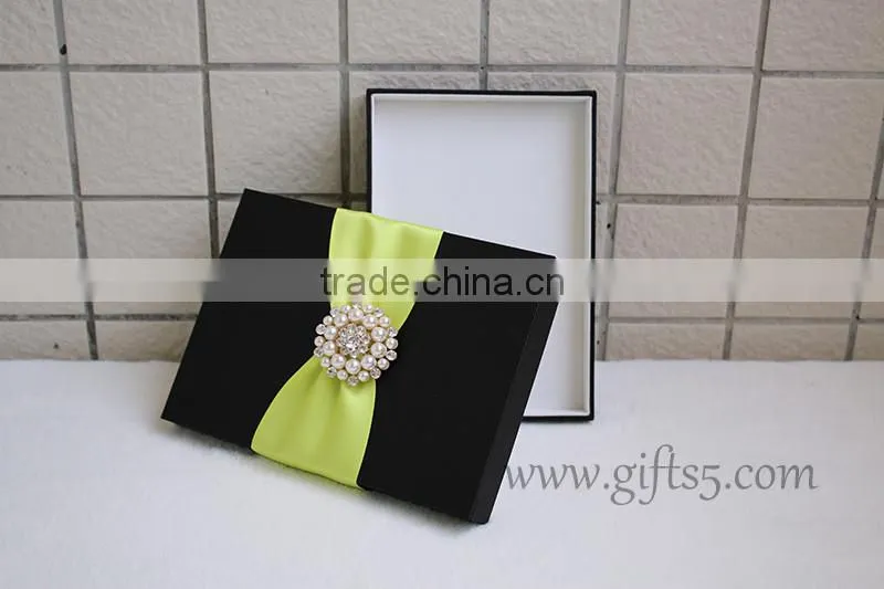 Elegant black packaging boxes for wedding invitations