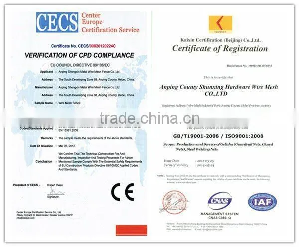 ISO9001 and CE low price PVC coated wire mesh fence