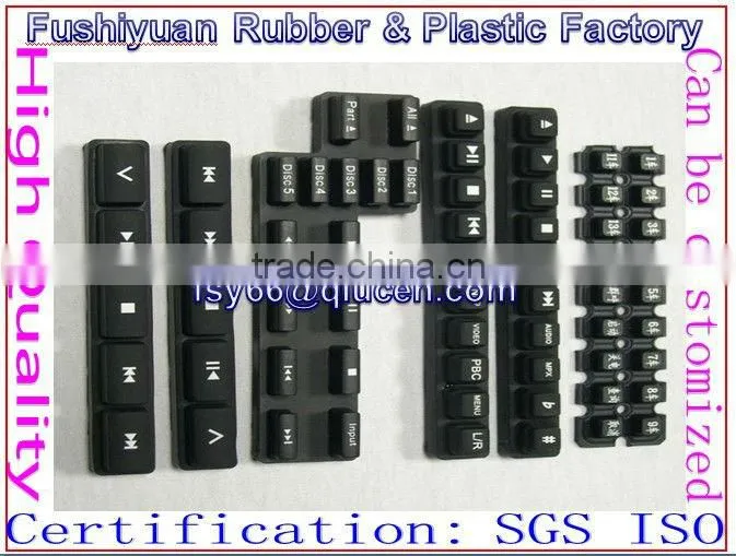 transparent silicone button keypad with carbon ink/carbon pills non-lighttight silicone buttons