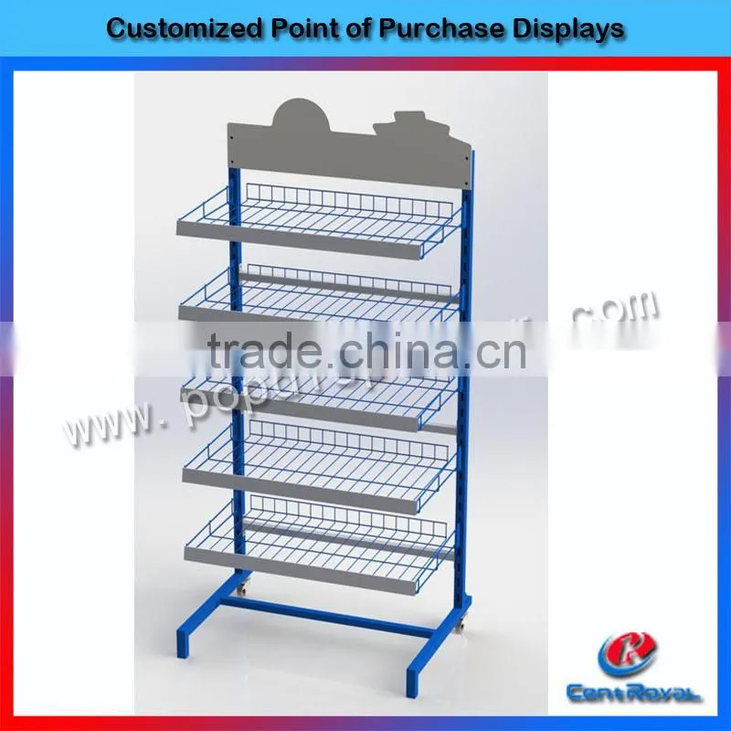 7 layers supermarket retail custom potato chip display rack