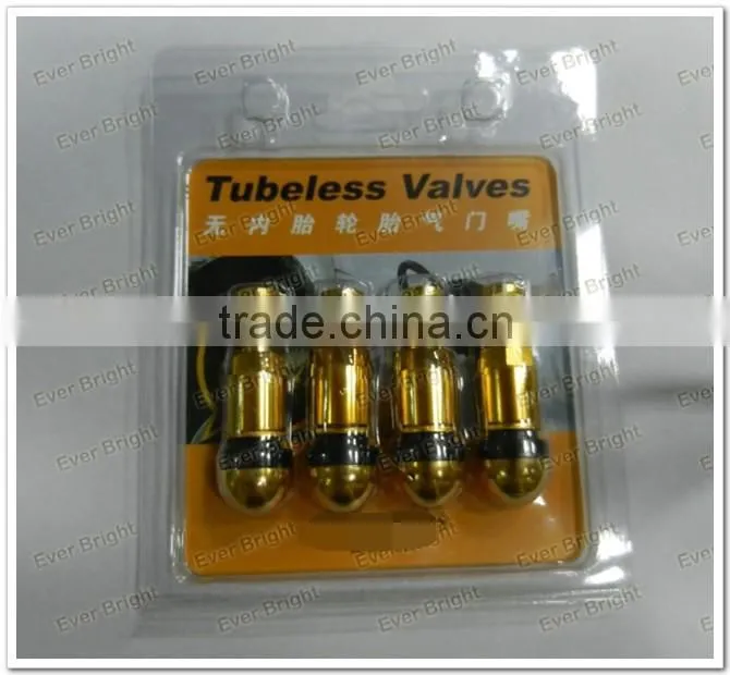 Auto valve vehicles tubeless plug in wheel valve cap Gold Tone 4PCS