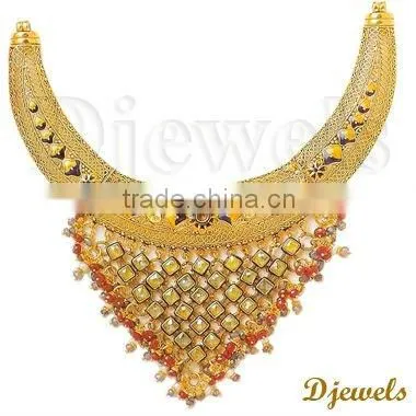 Gold Kundan Necklaces, Kundan Diamond Necklaces, Kundan Jewelry