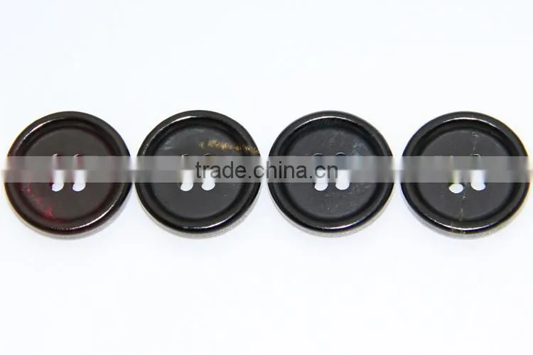 High End 4 Holes Real Horn Buttons in Blue, Red, Orange, Green