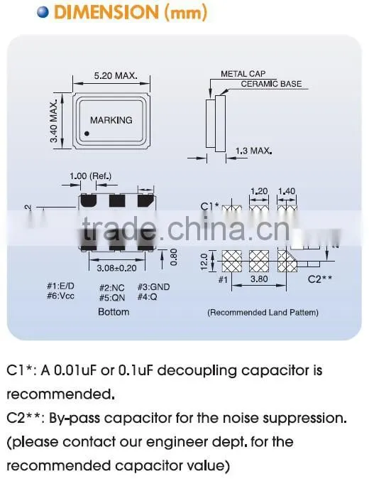5x3.2mm SMD LVDS Crystal Oscillator