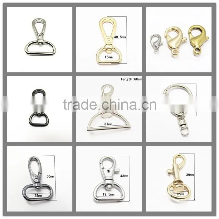16mm Gold Plating Metal Key Chain Snap Hook