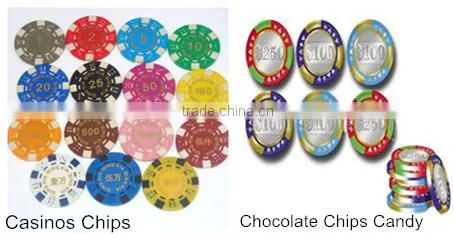 Bulk Chocolate Chips Choco Coin Candy With Casinos Pattern Design