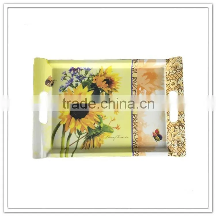 Newest sunflower print tray / melamine juice tray