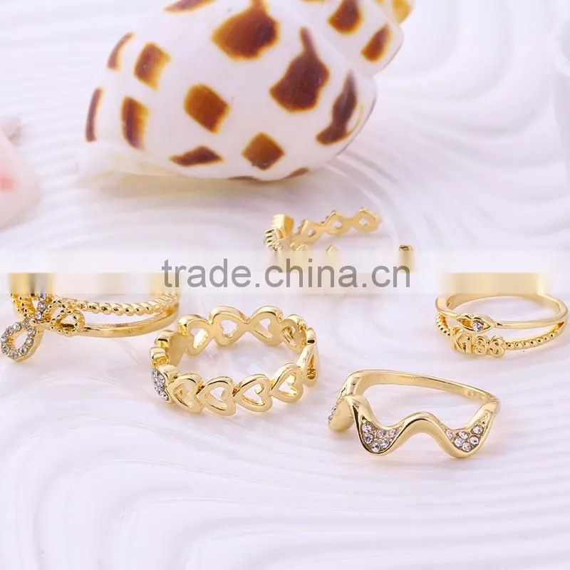 New design gold finger ring with diamond Promotional Shinny silver rings knuckles