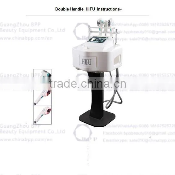 Portable Double-Handle hifu 2016 ultrasound HIFU machine/HIFU face lift/ HIFU for wrinkle removal