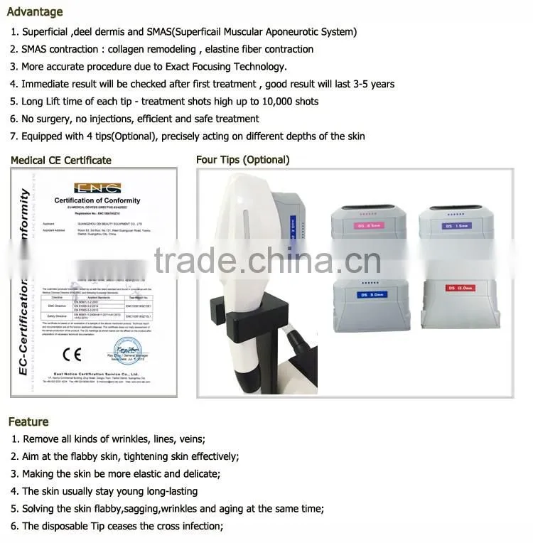 New product 2015 high intensity focused ultrasound HIFU OD-H6