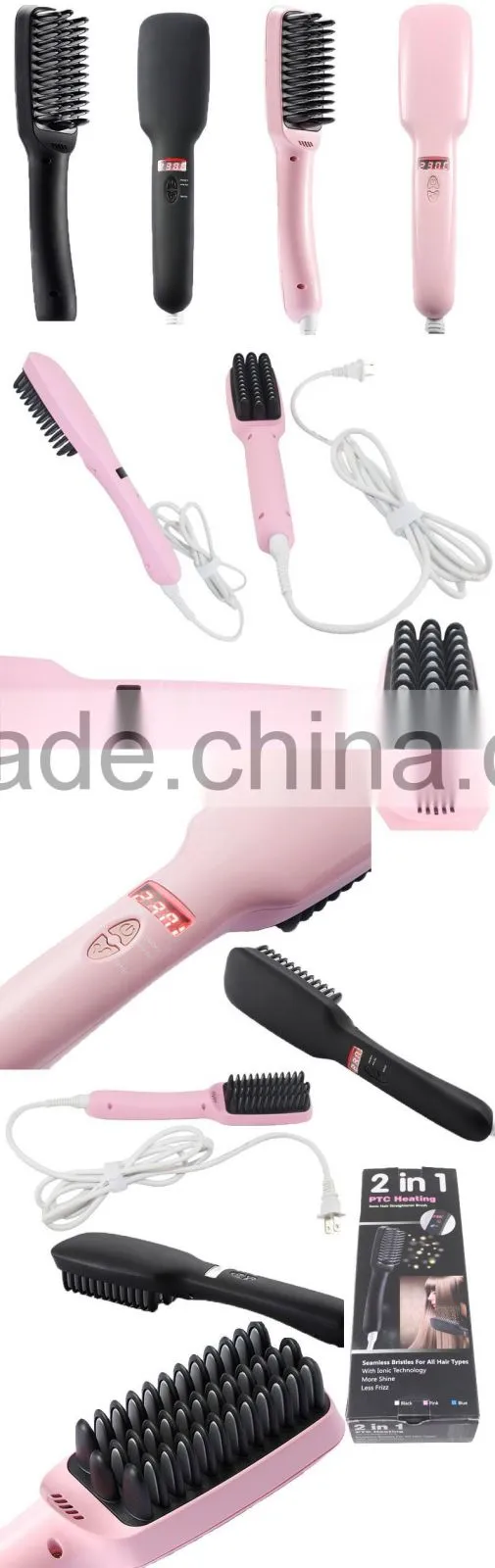 VONDO 2 in 1 PTC Heating Ionic Hair Straightener Comb