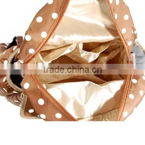 Multifunctional Black Polka Dot 3 Sets Diaper Backpack/Shoulder/Tote Bag for Kids (BLZ2587)