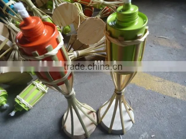 FD-008 Green material Colorful Bamboo oil lamp garden torch