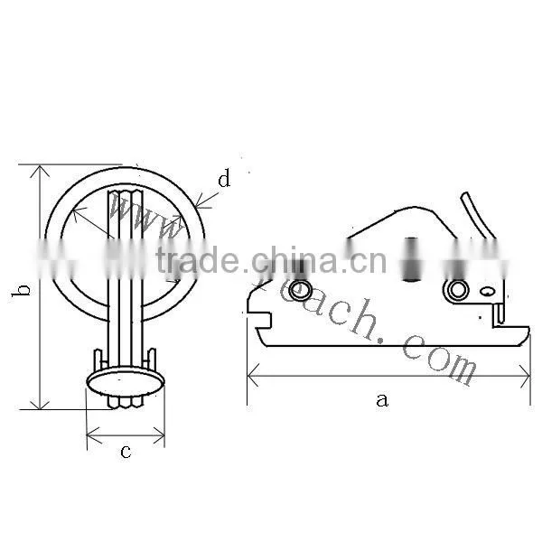 6000 Lbs Truck E Track Rail Hook With O Ring