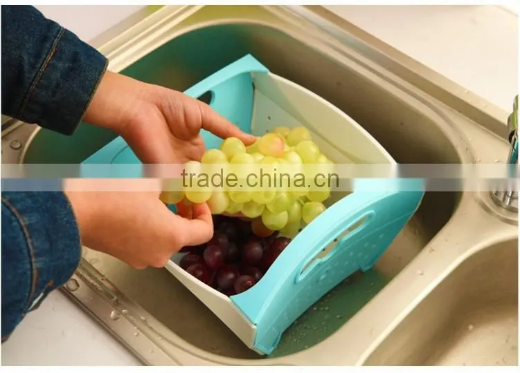 kitchen plastic folding plastic fruit vegetable basket dropping water basket vegetables drop