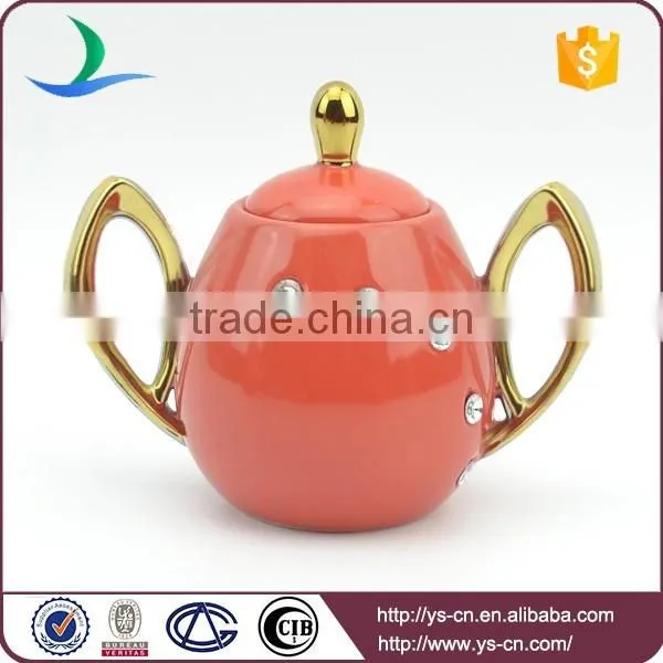 15pcs high gloss ceramic arabic tea set with acrylic stone
