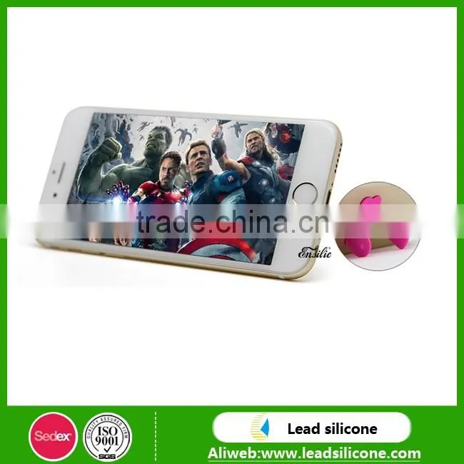 Hot sells custom logo 3M sticky one touch u silicone mobile stand