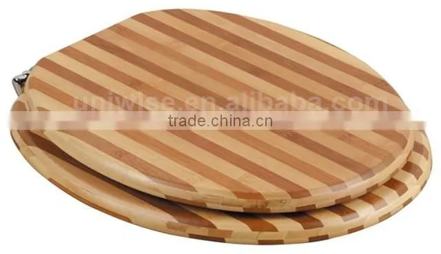 Lt/Dk Enlongated/Round Bamboo Toilet Seat,Carbonized natural,Chrome/Brass fitting Soft close bamboo toilet seat
