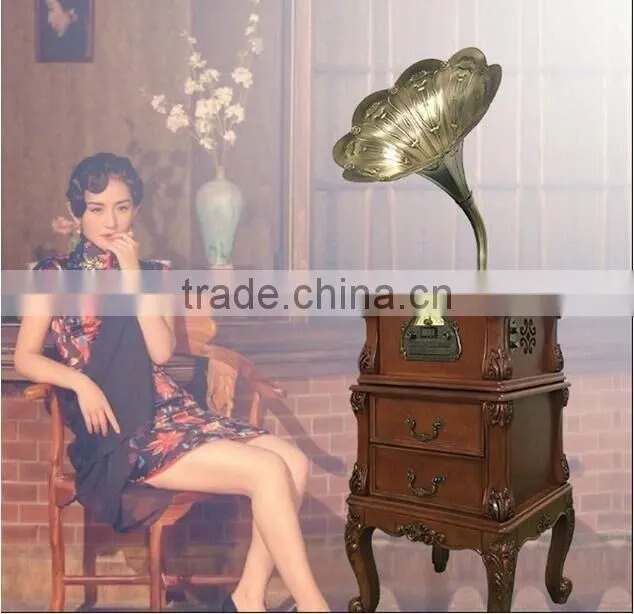 Hot High Quality Classic Wooden Radio Gramophone Luxury Retro Vinyl Phonograph Record Player Wooden Radio Gramophone