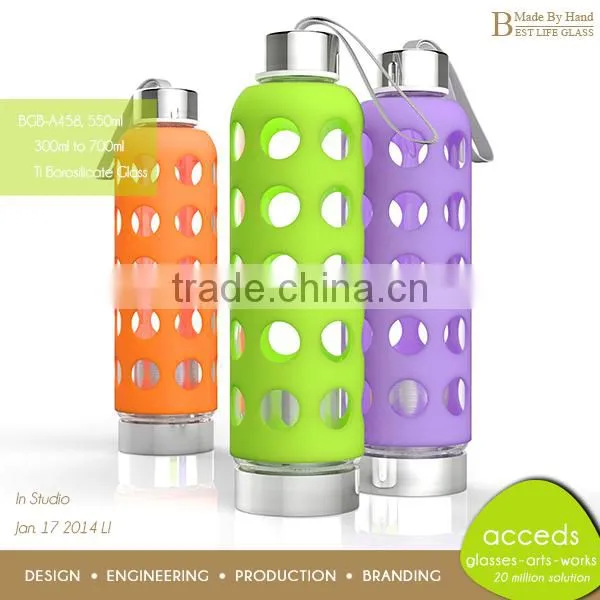 Handmade Pyrex Glass Custom Water Bottle