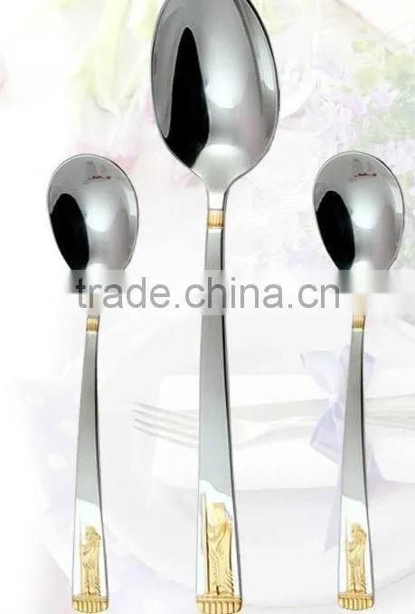 Stainless steel table knife sets with beautiful handle and golden color