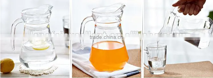 Hot selling good quality glass water jug with spout with lid