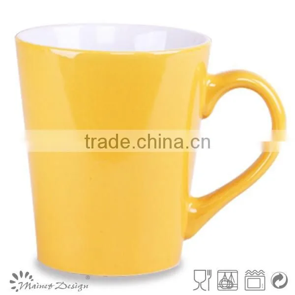 ceramic milk mug two tone glossy coffee mug