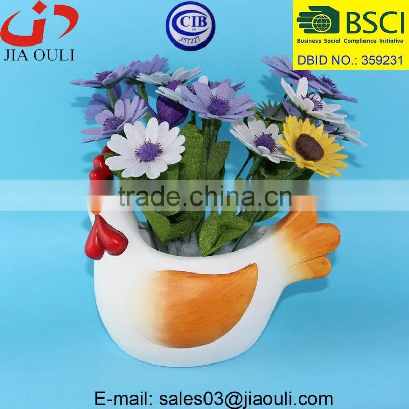 Beautiful EASTER decorations ceramic rooster figurines, animal planter pot