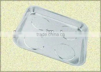 Super size High polish stainless steel magnetic parts tray