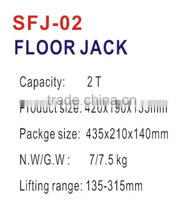 China Supplier High Quality 2 Ton Hydraulic Bottle Jack---SFJ-07