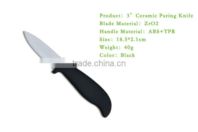 4 Pieces PP+TPR Soft Touch Handle Zirconia Ceramic Knife
