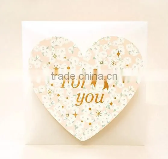 Heart Shape Folded Paper Greeting Card Handmade Valentine's Day Cards Handmade Decoration Greeting Card