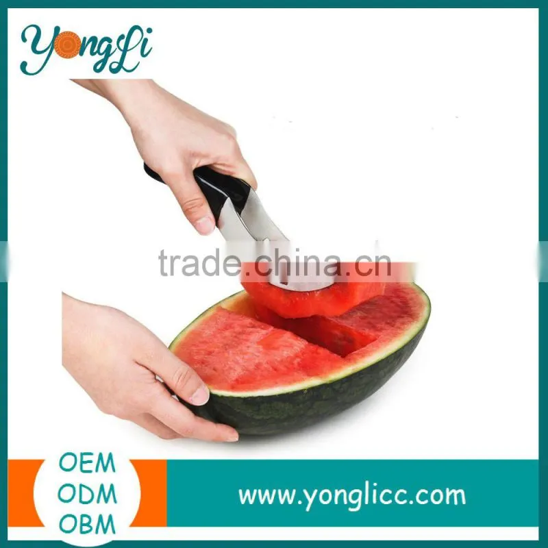 Watermelon Stainless Steel Slicer Corer and Serving Tongs with Melon Baller and Fruit Carving Knife