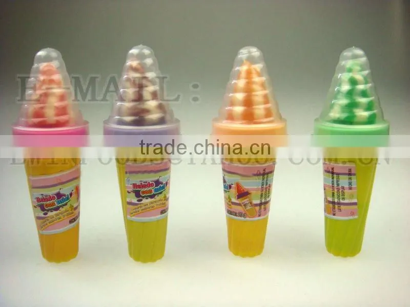 Icecream pop with fruit jam