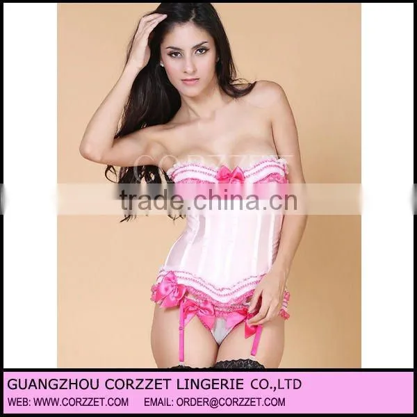 2012 new design mature women satin corsets with factory price