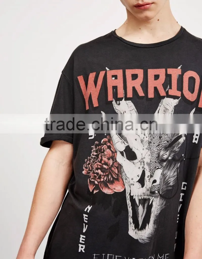 2017 Short Sleeve Custom Screen Printing Tshirts OEM Black Game Team's Apparel Round Neck Cotton T-shirts